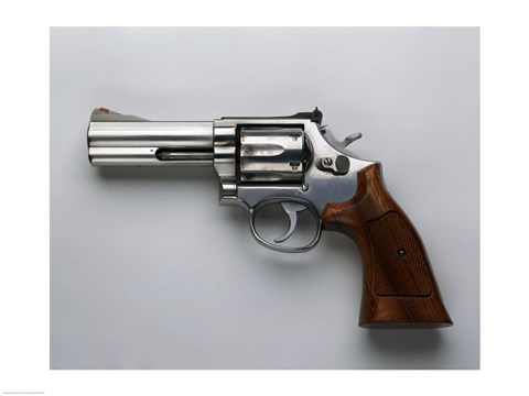 Framed Smith &amp; Wesson, 357-Caliber Revolver Print
