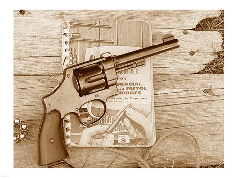 Framed 1917 Smith and Wesson with Speer Reloading Handbook Print