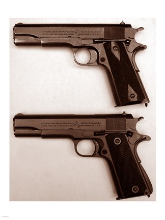 Framed M1911 and M1911A1 Pistols Print