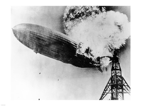 Framed Hindenburg Burning Print