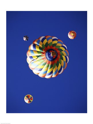 Framed View of Hot Air Balloons from Underneath Print