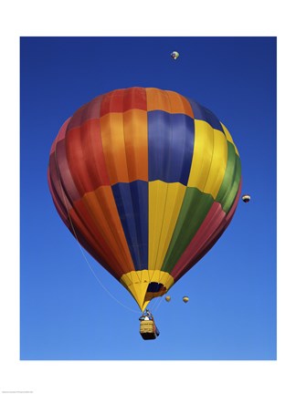 Framed Hot air balloons rising, Albuquerque International Balloon Fiesta, Albuquerque, New Mexico, USA Print