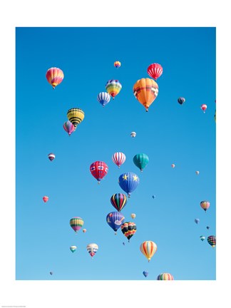 Framed Tons of Hot Air Balloons Flying Print