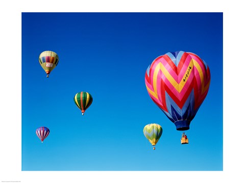 Framed Group of Hot Air Balloons Print