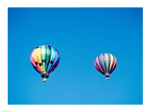 Framed Two Hot Air Balloons Side by Side Print