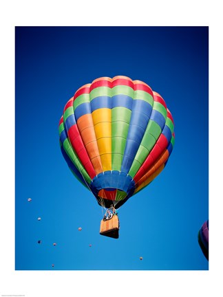 Framed Hot Air Balloon Close Up with a Basket Print