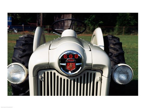 Framed Ford Tractor, model 600 made in 1954, close-up Print