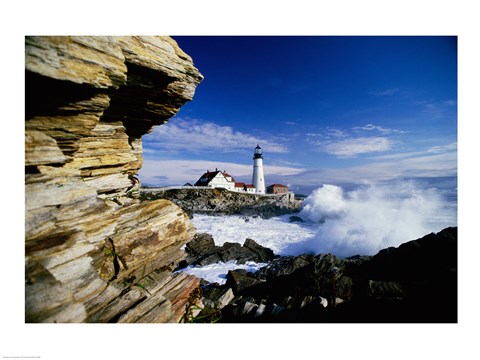 Framed Portland Head Lighthouse, Cape Elizabeth, Maine, USA Print