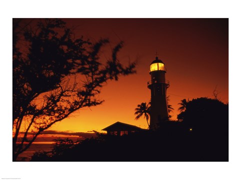Framed Diamond Head Lighthouse Oahu Hawaii USA Print