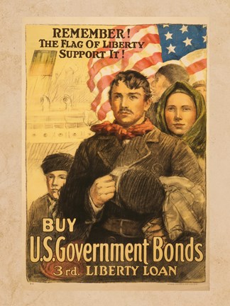 Framed Flag of Liberty Print