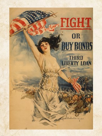 Framed Fight or Buy Bonds Print