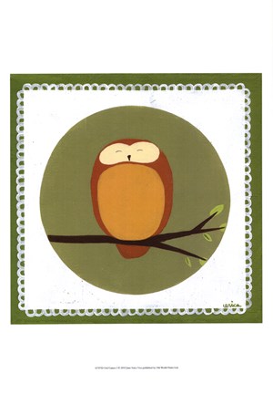 Framed Owl Cameo I Print