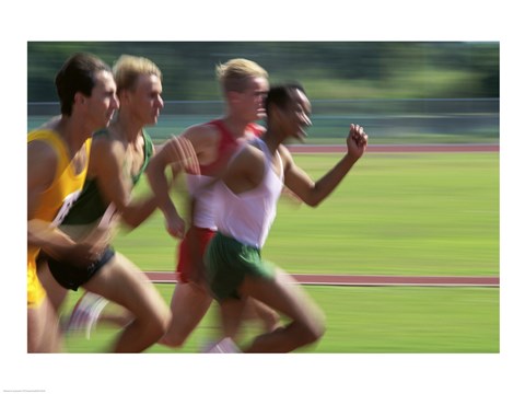 Framed Male athletes running Print