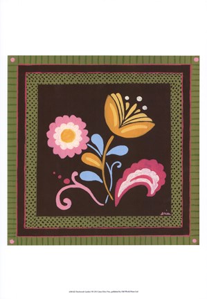 Framed Patchwork Garden I Print