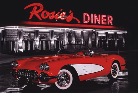Framed Rosie&#39;s Diner Print