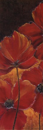 Framed Midnight Poppy I Print