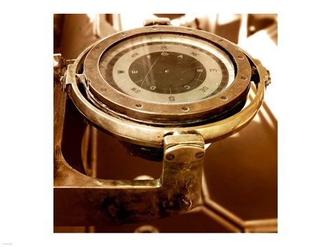 Framed HMS Belfast - Admiral&#39;s Bridge Compass Print