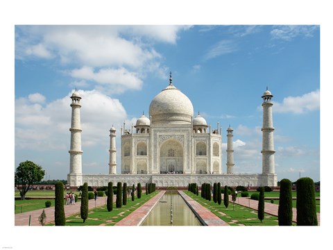 Framed Taj Mahal, Agra, India With Green Trees Print