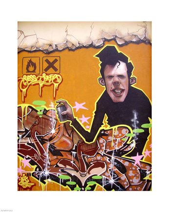 Framed Graffiti Portrait Print