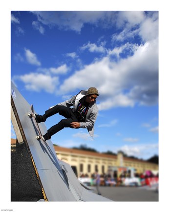 Framed Skater In Florence On Ramp Print