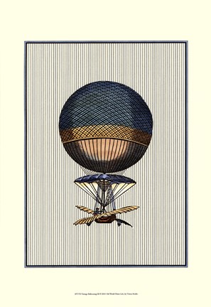 Framed Vintage Ballooning III Print