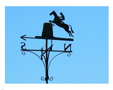 Framed Weathervane Iron Horseman Print