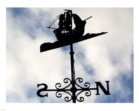 Framed Weathervane Iron Boat Print