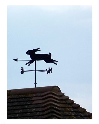 Framed Rabbit Weathervane Print