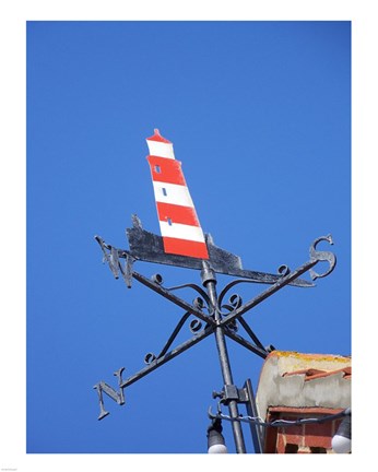 Framed Lighthouse Weathervane Print
