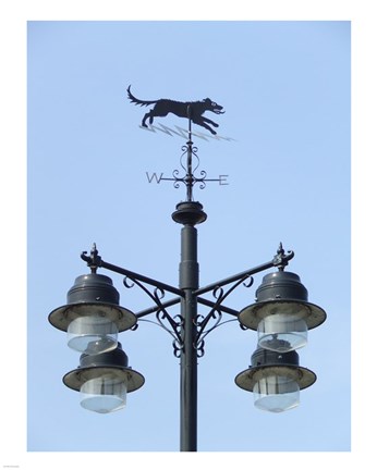 Framed Street Light Detail with Weathervane Print