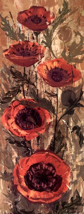 Framed Floral Frenzy Red II Print
