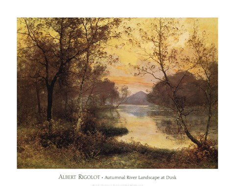 Framed River at Dusk Print