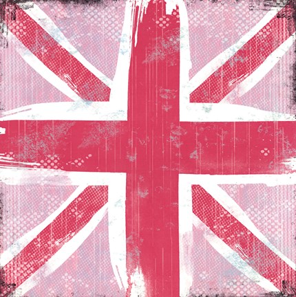 Framed Union Jack Pink Print