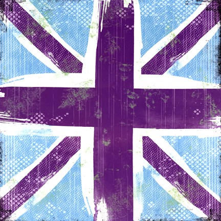 Framed Union Jack Purple And Blue Print