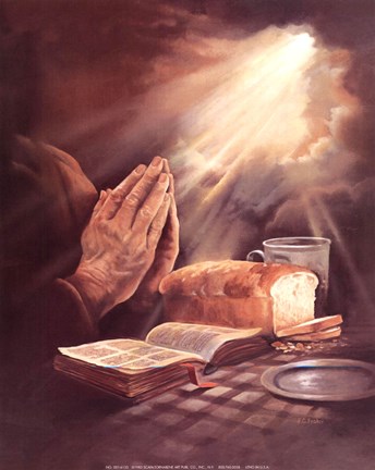 Framed Praying Hands Print