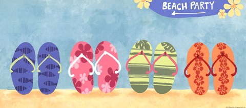 Framed Beach Flops Print