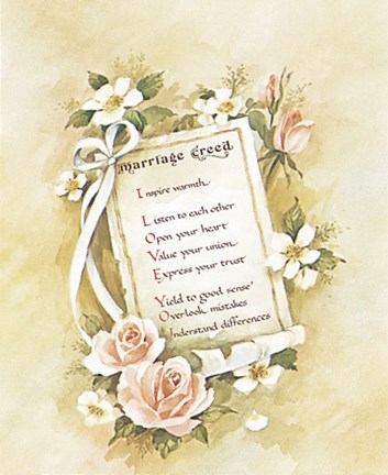 Framed J.b. Grant - Marriage Creed Size 8x10 Print
