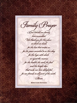 Framed Family Prayer Print