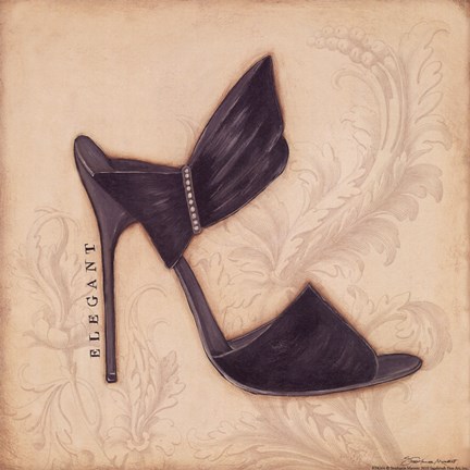 Framed Elegant Black Heal Print