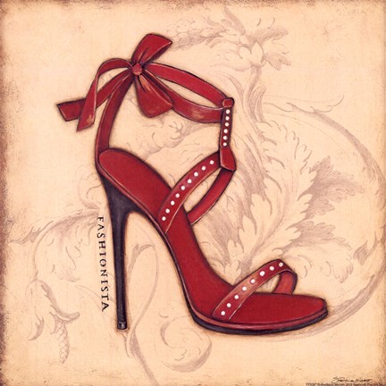 Framed Fashionista Red Heel Print