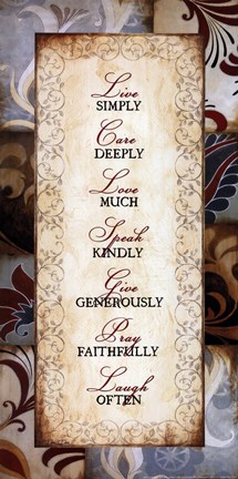 Framed Rules to Live By Print