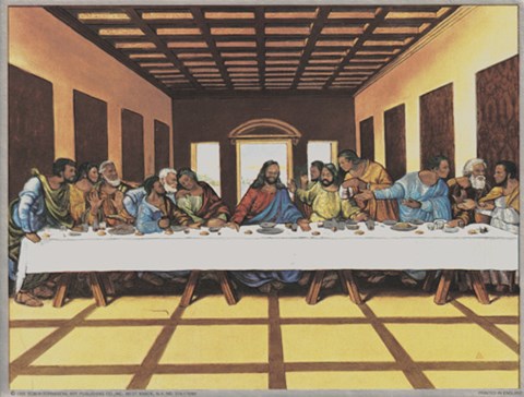 Framed Black Last Supper Print