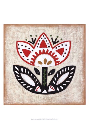 Framed Folk Song I Print