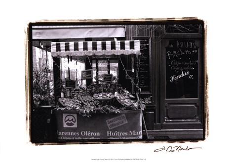 Framed Cafe Charm, Paris I Print