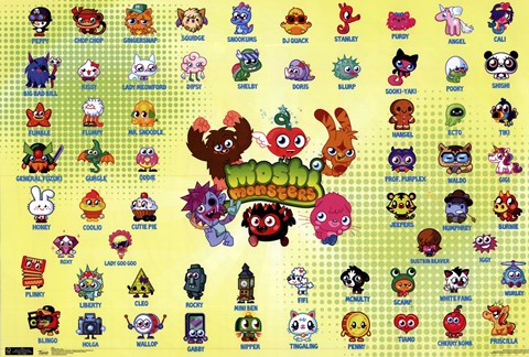 Framed Moshi Monsters - Grid Print