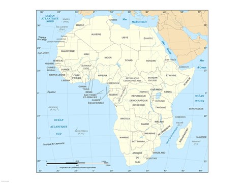 Framed Africa Map Political Print