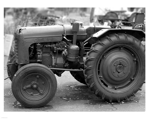 Framed Tractor (black &amp; White) Print