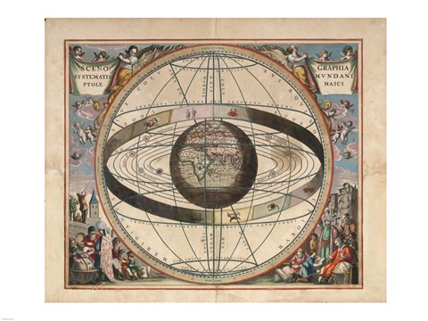 Framed Cellarius Ptolemaic System Print