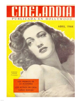 Framed Dorothy Lamour CINELANDIA Magazine Print