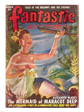 Framed Fantastic Adventures 1949 March Cover Print